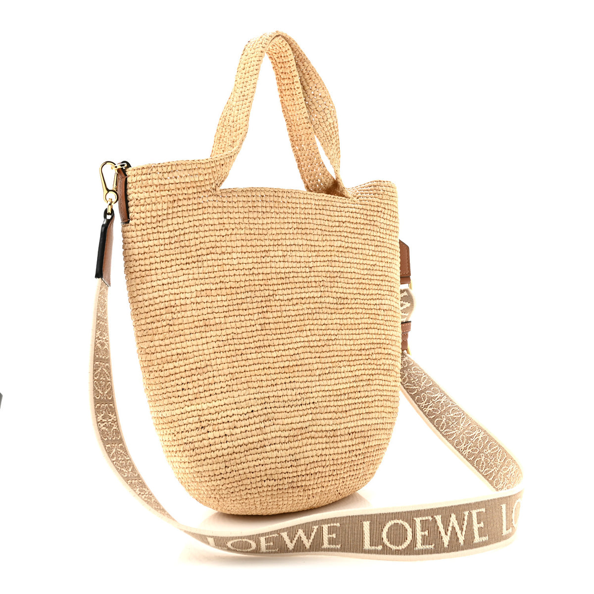 Loewe Raffia Mini Slit Tote Bag Natural Tan 3 of 12