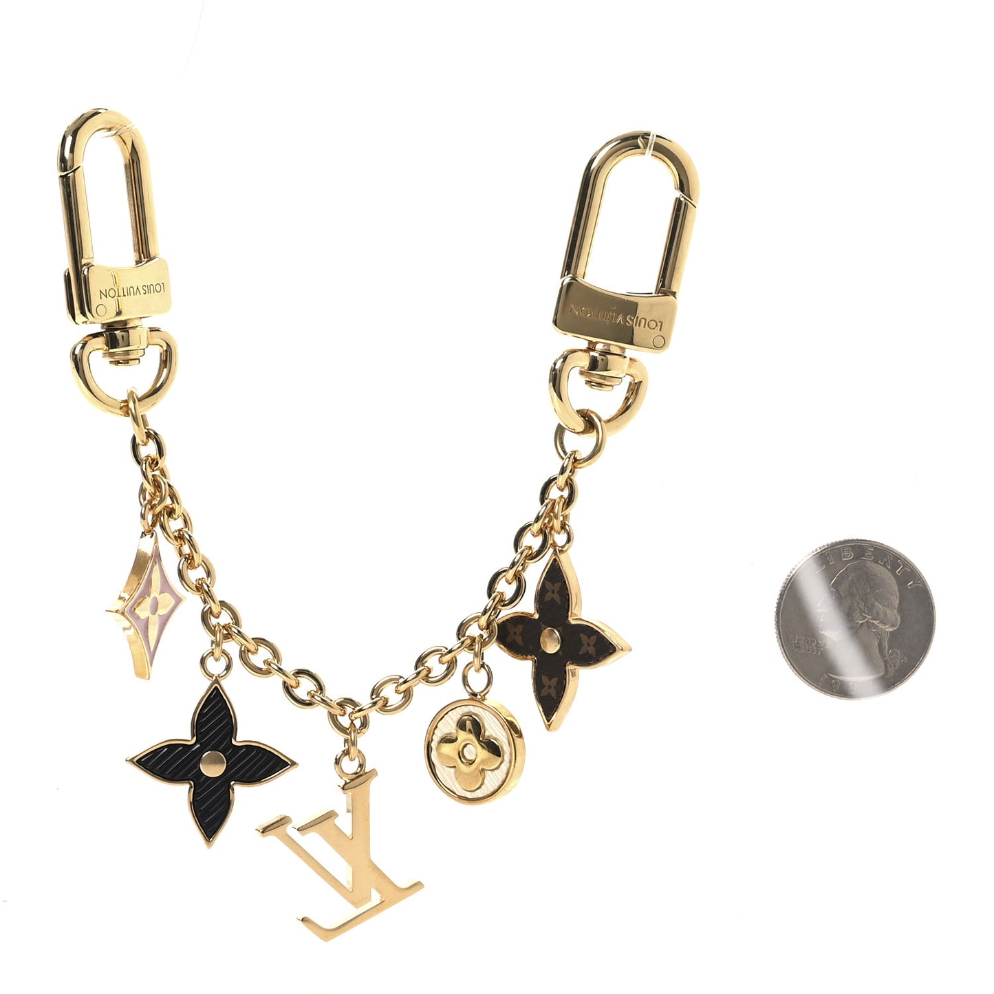 Monogram Spring Street Bag Charm Key Holder Gold