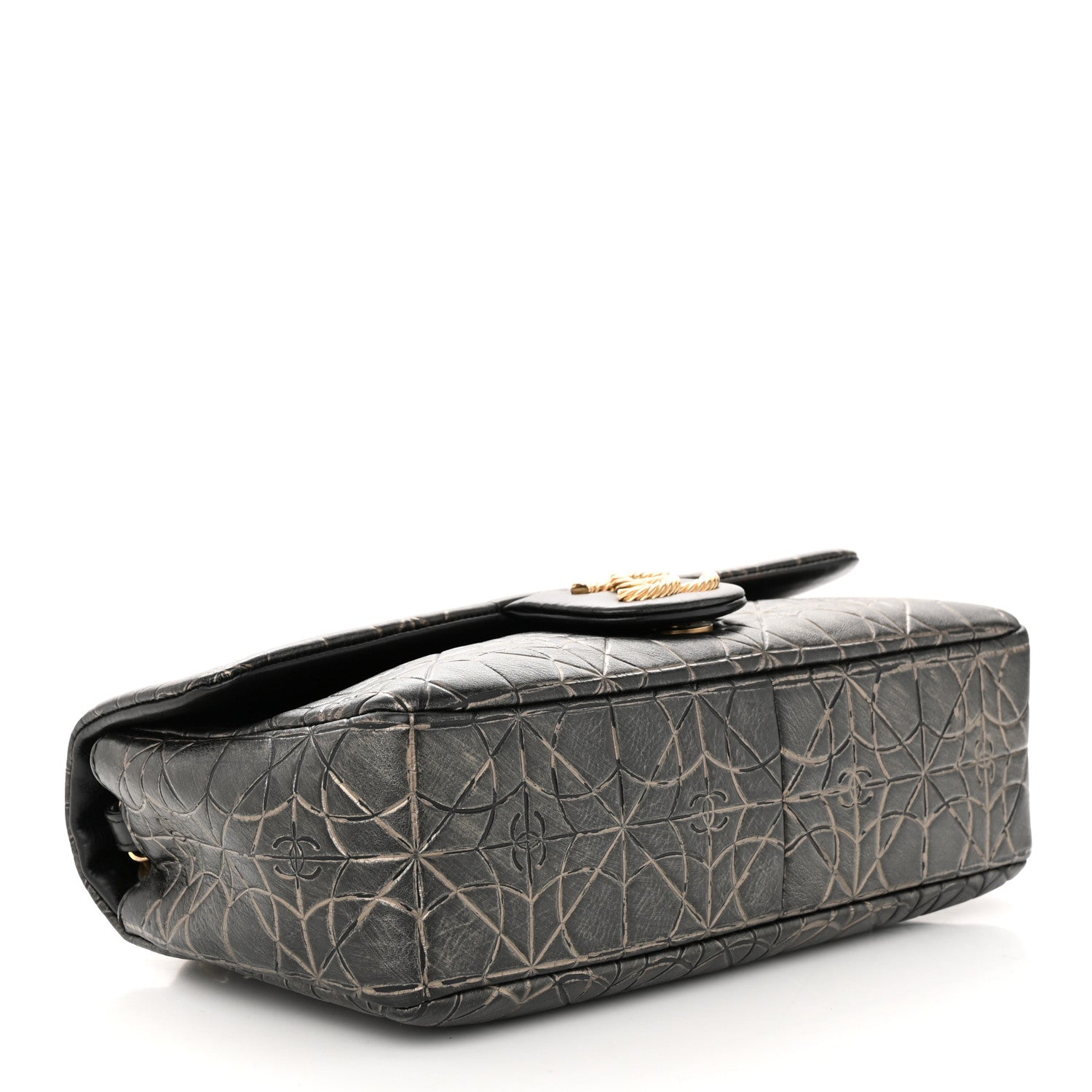 Chanel Metallized Effect Embossed Calfskin Quilted Paris Moscou Moujik Flap Black 4 of 12