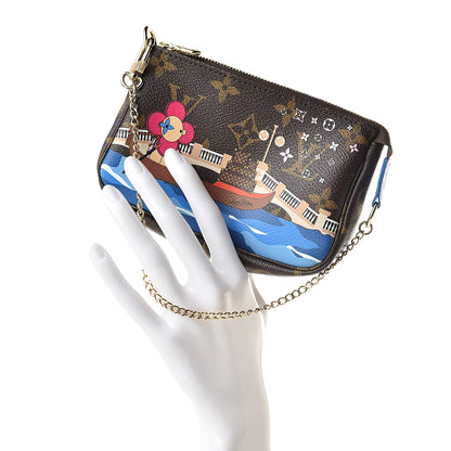 Louis Vuitton Monogram 2019 Christmas Animation Mini Venice Pochette Accessories Blue 2 of 8
