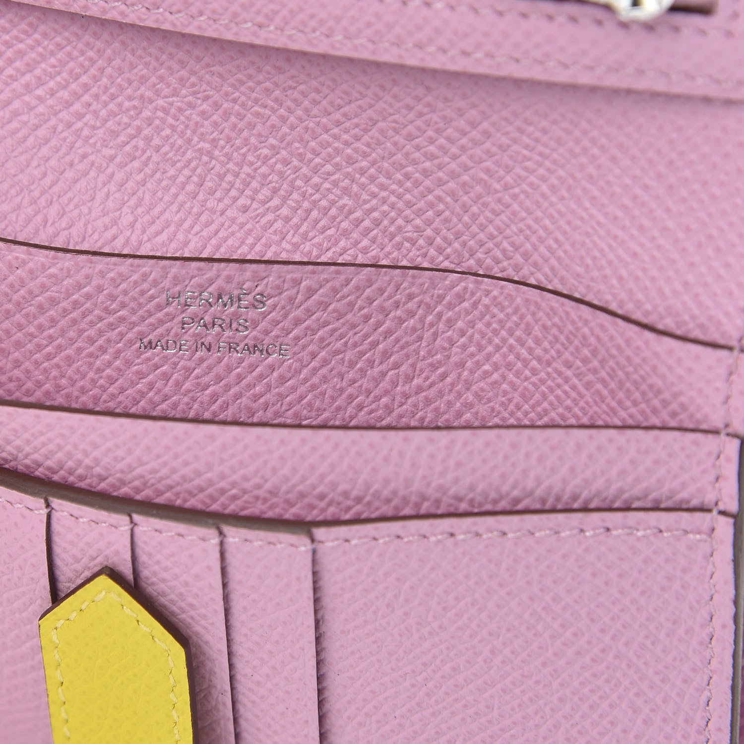 Hermes Epsom Verso Bearn Compact Wallet Lime Mauve Silvestre 6 of 8