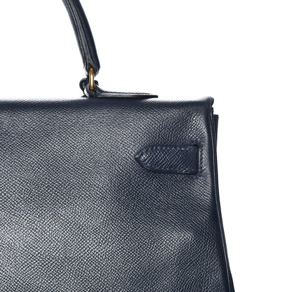 Hermes Courchevel Kelly Retourne 35 Bleu Marine 7 of 28