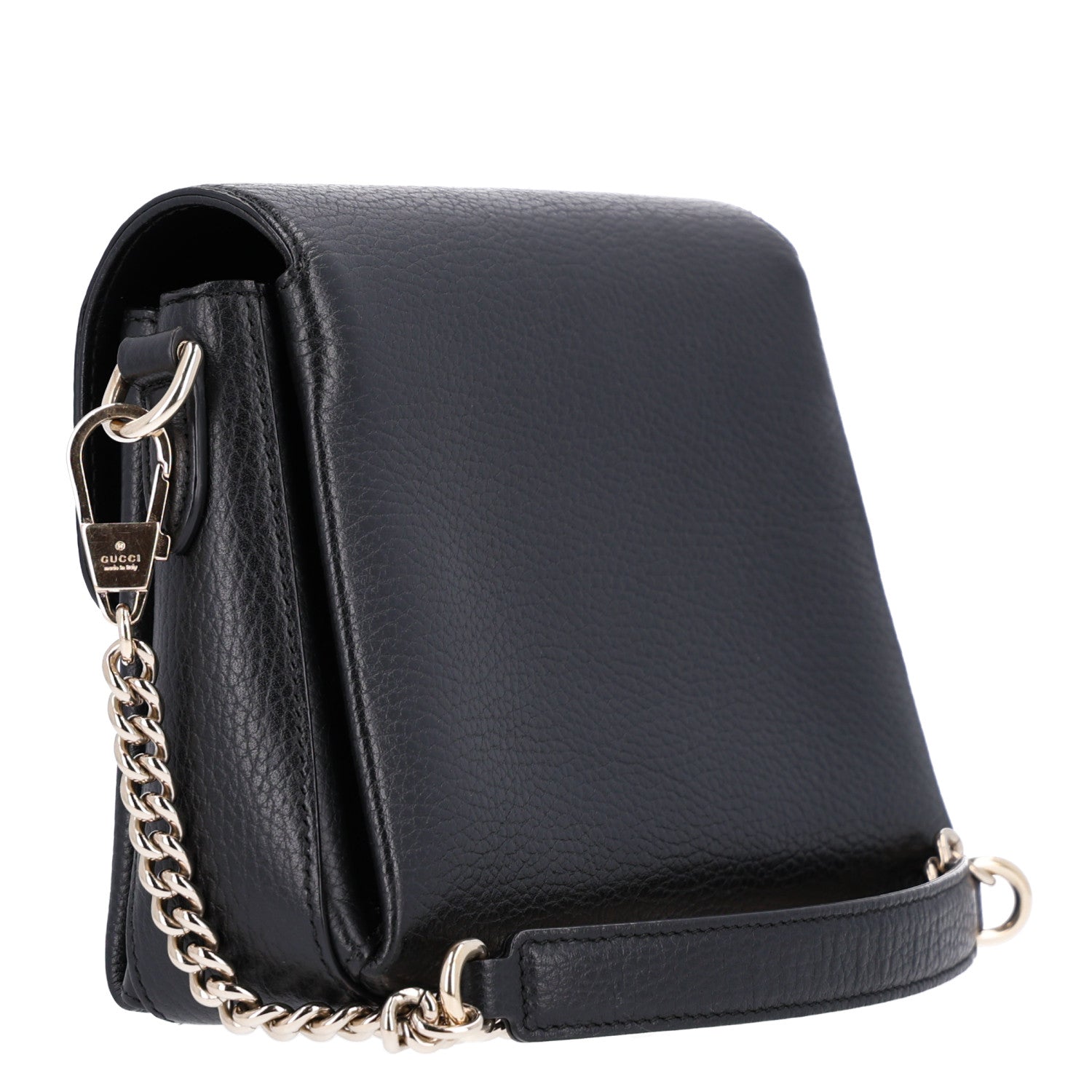 Gucci Dollar Calfskin Interlocking G Crossbody Bag Black 3 of 10
