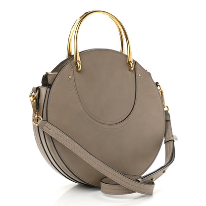 Chloe Smooth Calfskin Suede Patchwork Studded Medium Pixie Bag Motty Grey 2 of 15