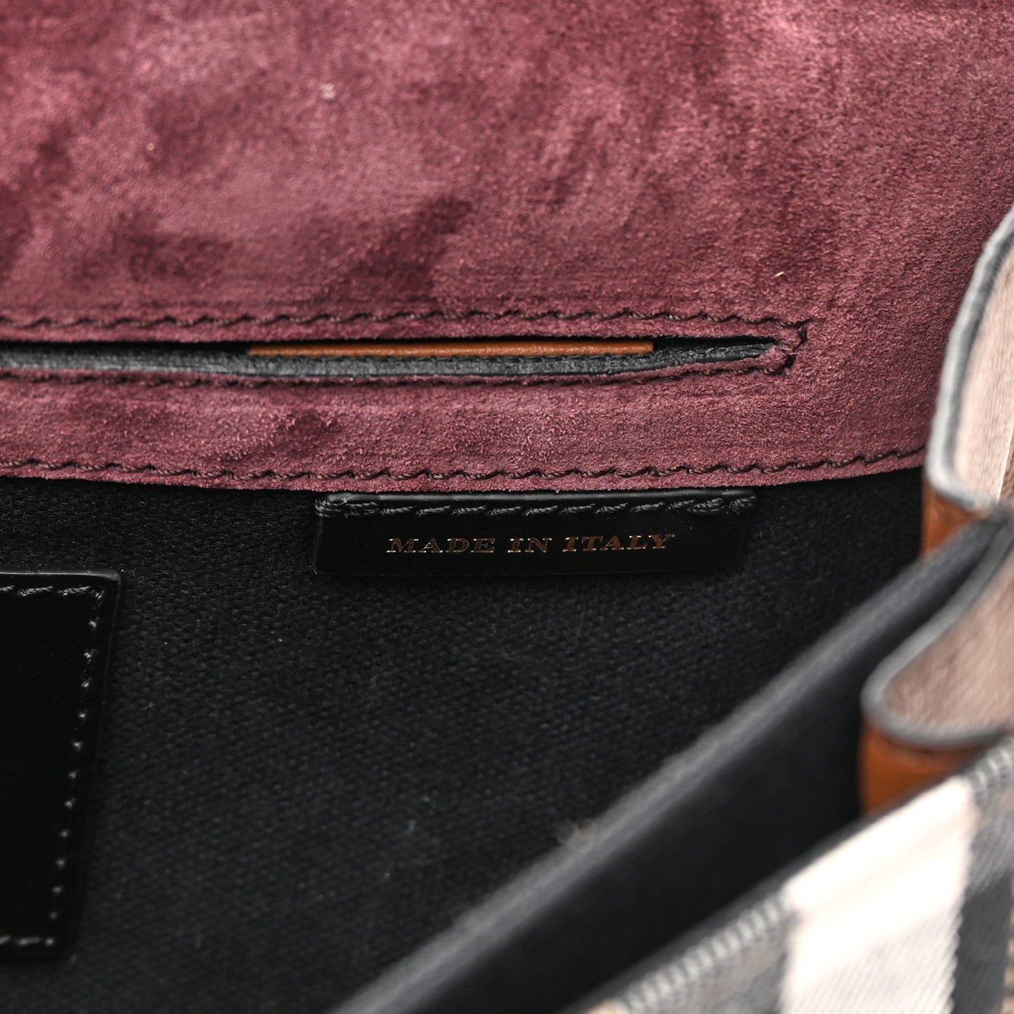 Derby Calfskin House Check Small Macken Crossbody Bag Tan