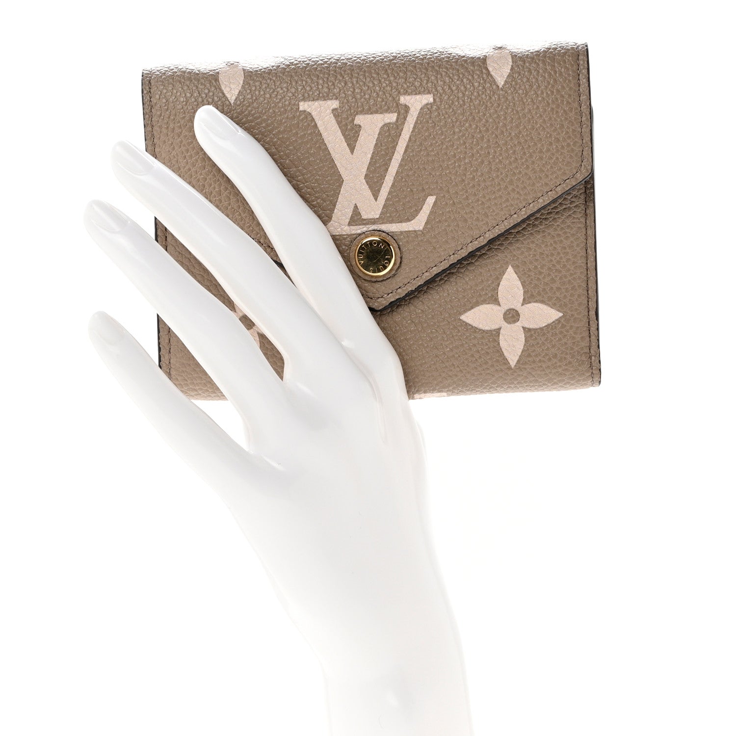 Louis Vuitton Empreinte Monogram Giant Victorine Wallet Tourterelle Creme 2 of 7