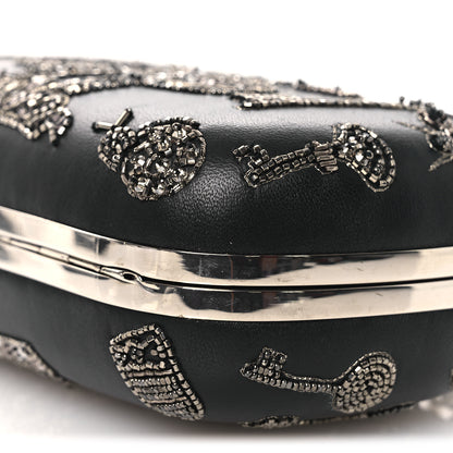 Alexander McQueen Nappa Crystal Embroidered Mushroom Box Clutch Black 10 of 10