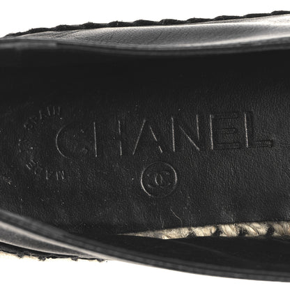Chanel Lambskin Quilted CC Espadrilles 38 Black 10 of 10