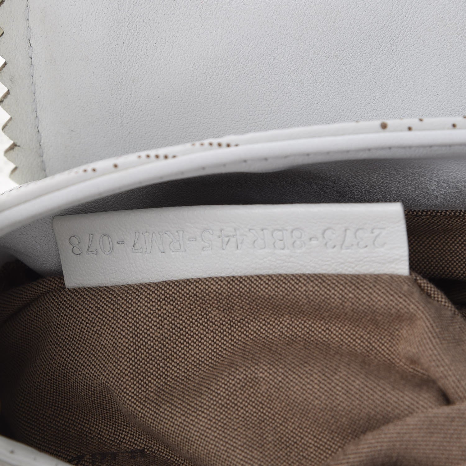 Fendi Calfskin Perforated Small Chef Shoulder Bag White 7 of 7
