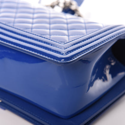 Chanel Patent Calfskin Quilted Medium Plexiglass Boy Flap Blue 11 of 15