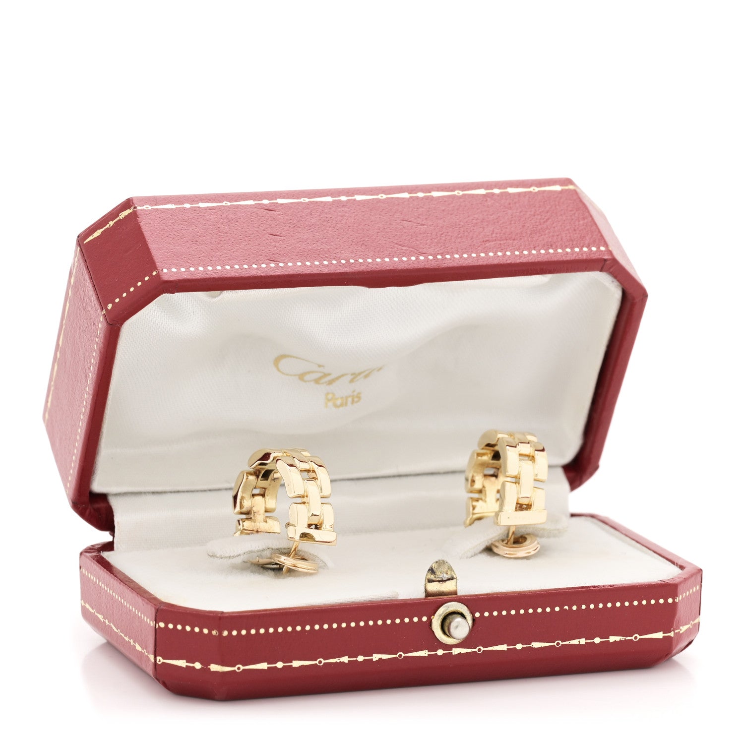 Cartier 18K Yellow Gold Panthere Maillon Earrings 6 of 6