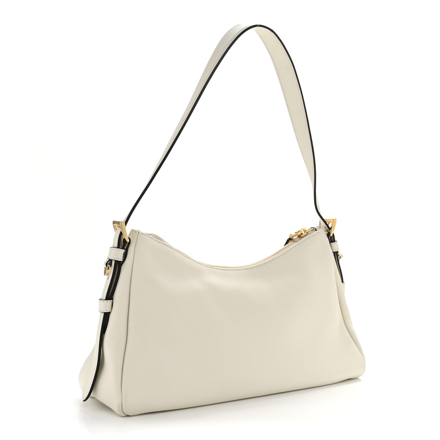 Soft Calfskin Medium Aimée Shoulder Bag White