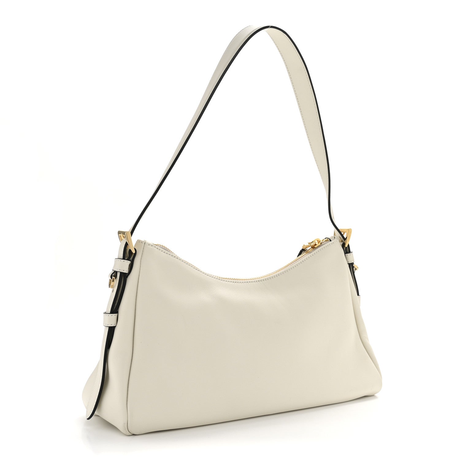 Prada Soft Calfskin Medium Aimée Shoulder Bag White 3 of 12
