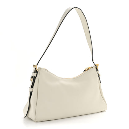 Prada Soft Calfskin Medium Aimée Shoulder Bag White 3 of 12