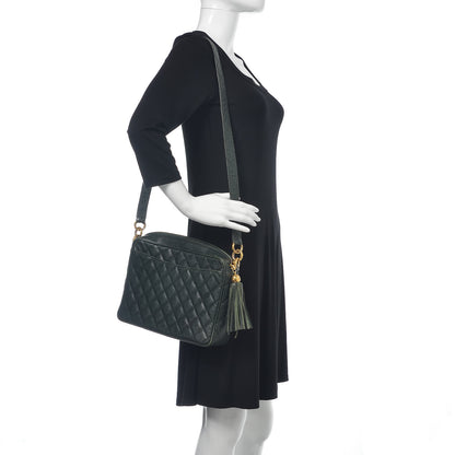 Chanel Caviar Quilted Tassel Camera Bag Dark Green 3 of 18