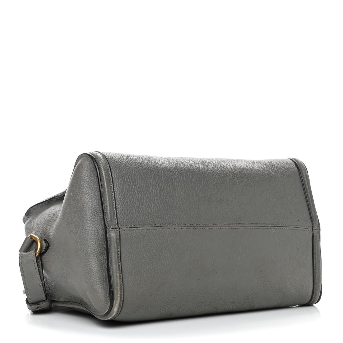 Pebbled Calfskin Small Skull Padlock Zip Around Tote Grey
