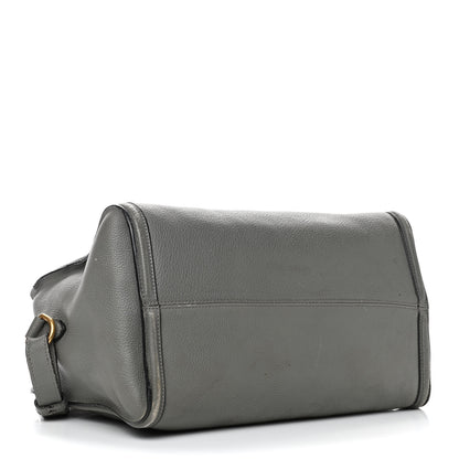 Alexander McQueen Pebbled Calfskin Small Skull Padlock Zip Around Tote Grey 3 of 14