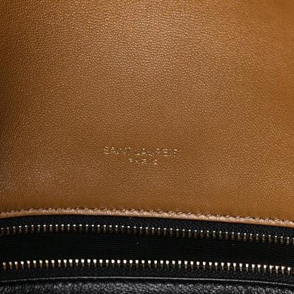Saint Laurent Shearling Lambskin Quilted Sade Puffer Envelope Clutch Natural Brown 7 of 12