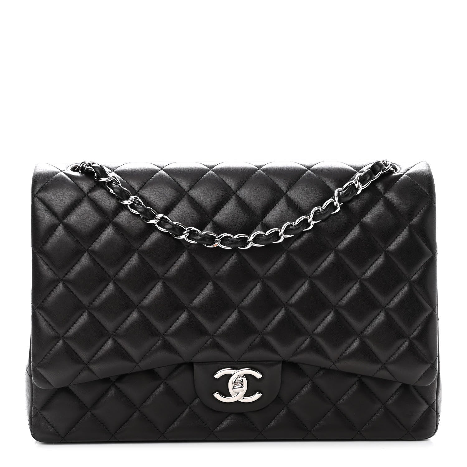 Chanel Lambskin Quilted Maxi Double Flap Black 1 of 10