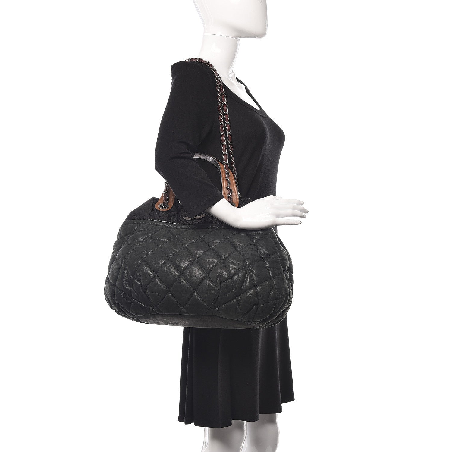 Chanel Iridescent Calfskin Quilted Large In The Mix Tote Black 2 of 11