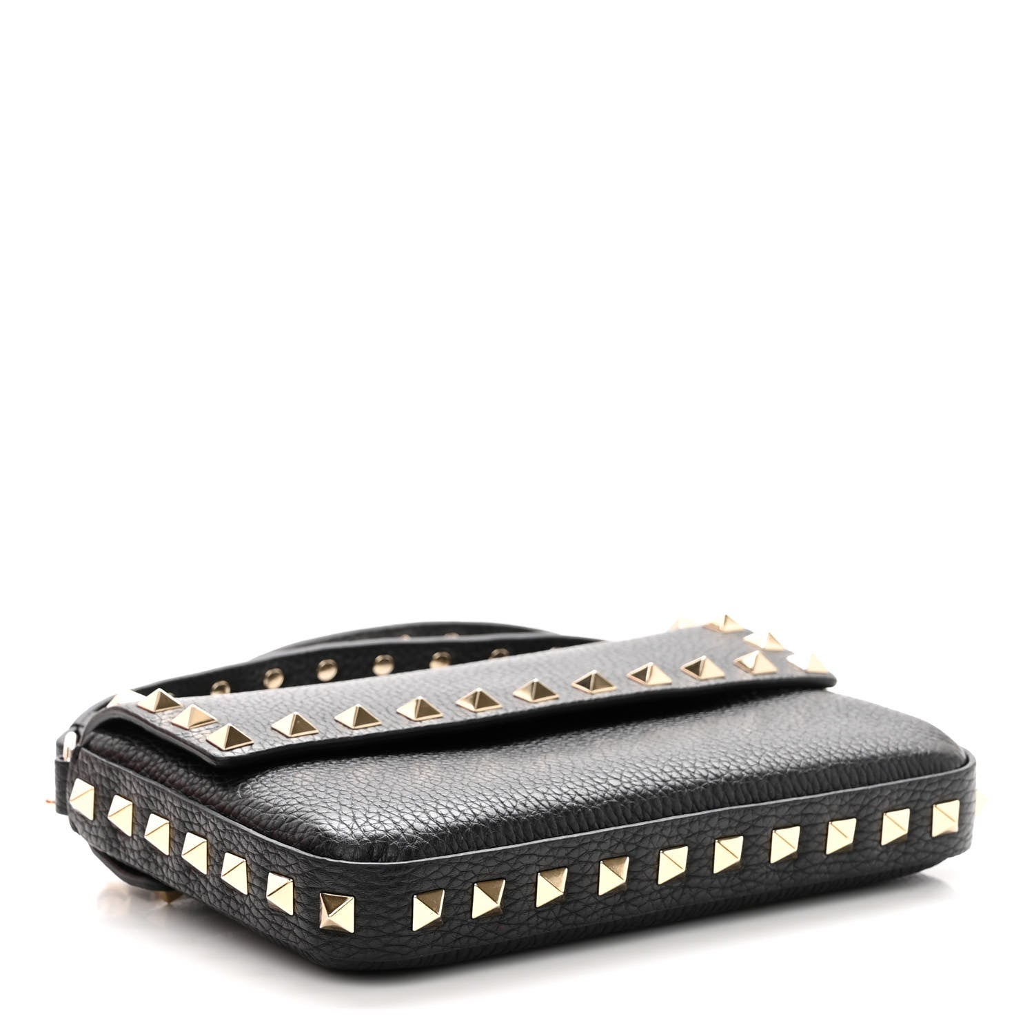 Valentino Garavani Grainy Calfskin Rockstud Crossbody Pouch Black 4 of 10
