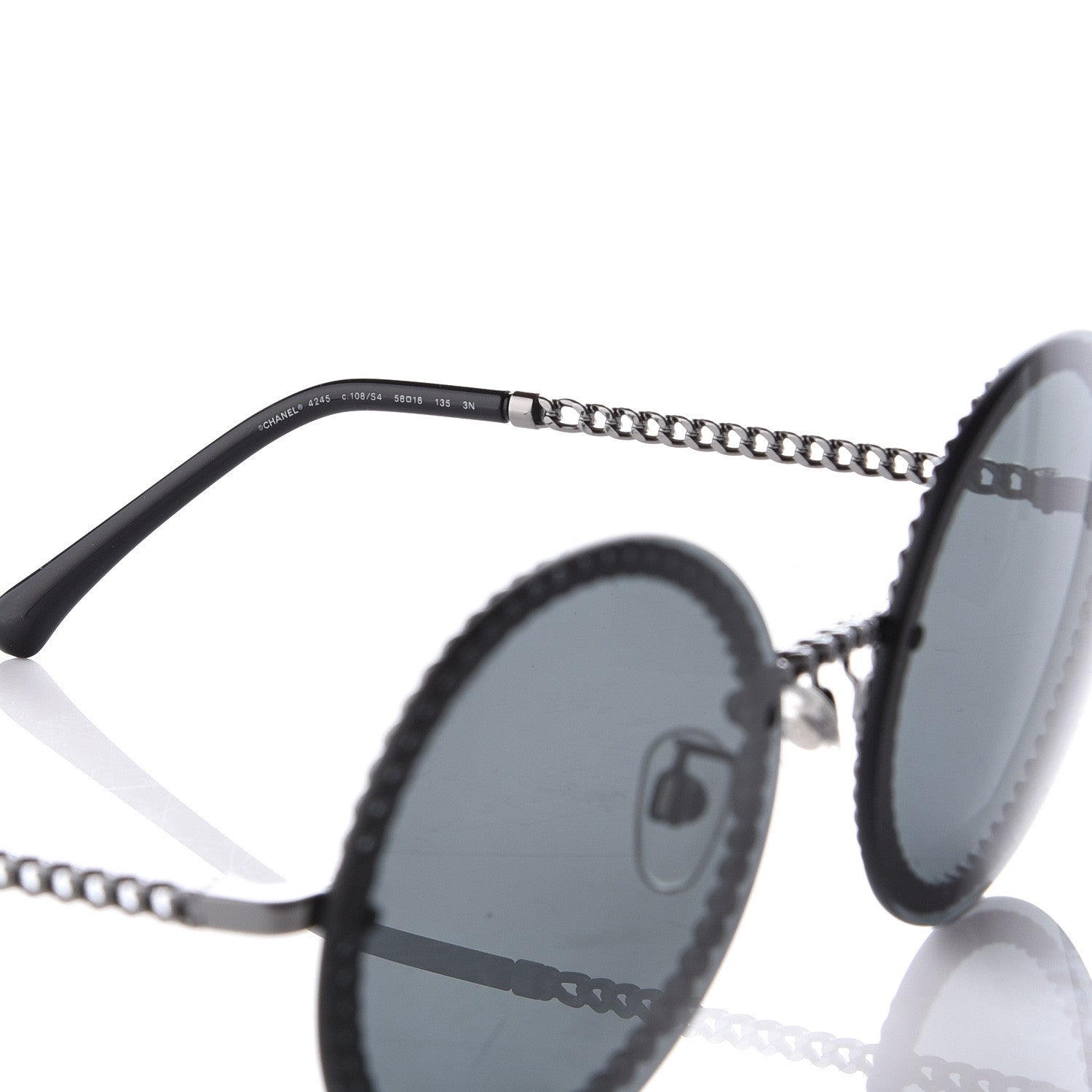 Chanel Round Chain Sunglasses 4245 Gold 7 of 14