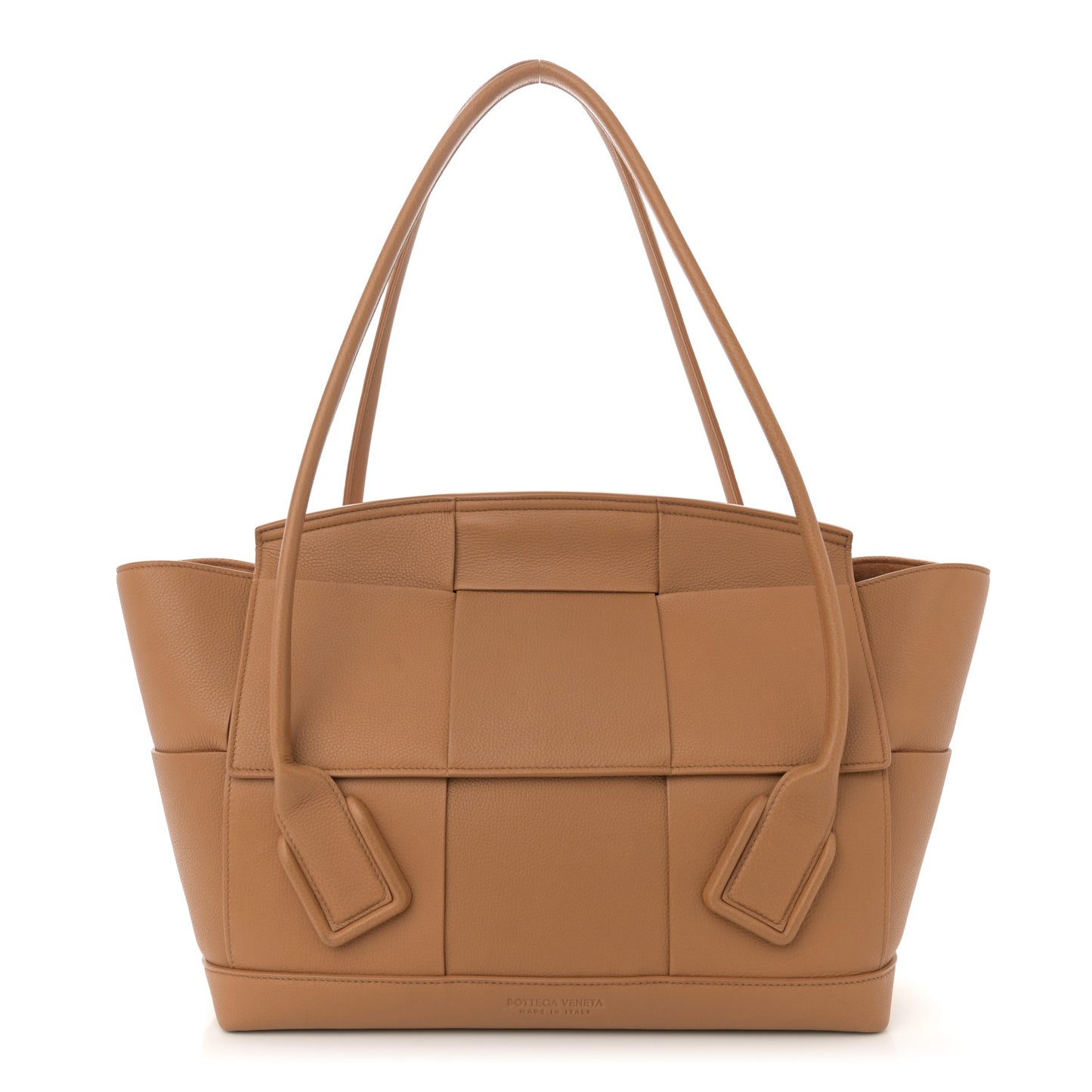 Grained Calfskin Maxi Intrecciato Medium Arco Nude