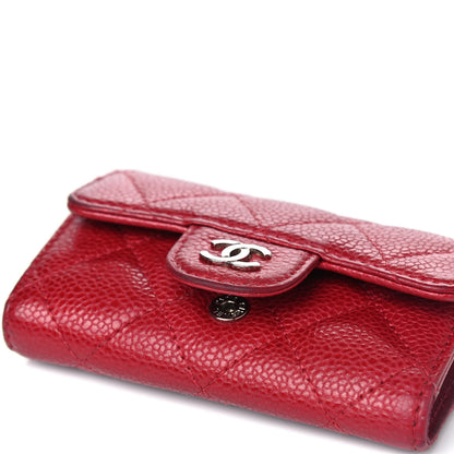 Chanel Metallic Caviar Quilted 6 Key Holder Dark Pink 9 of 13