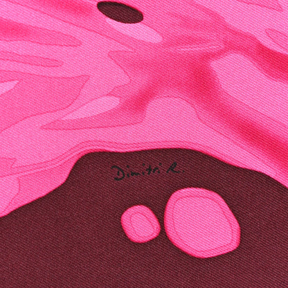 Hermes Silk Peinture Fraiche Pocket Square Prune Rose Indien 5 of 6