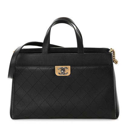 Chanel Calfskin Stitched Large Straight Lines Shopping Tote Black 1 of 13