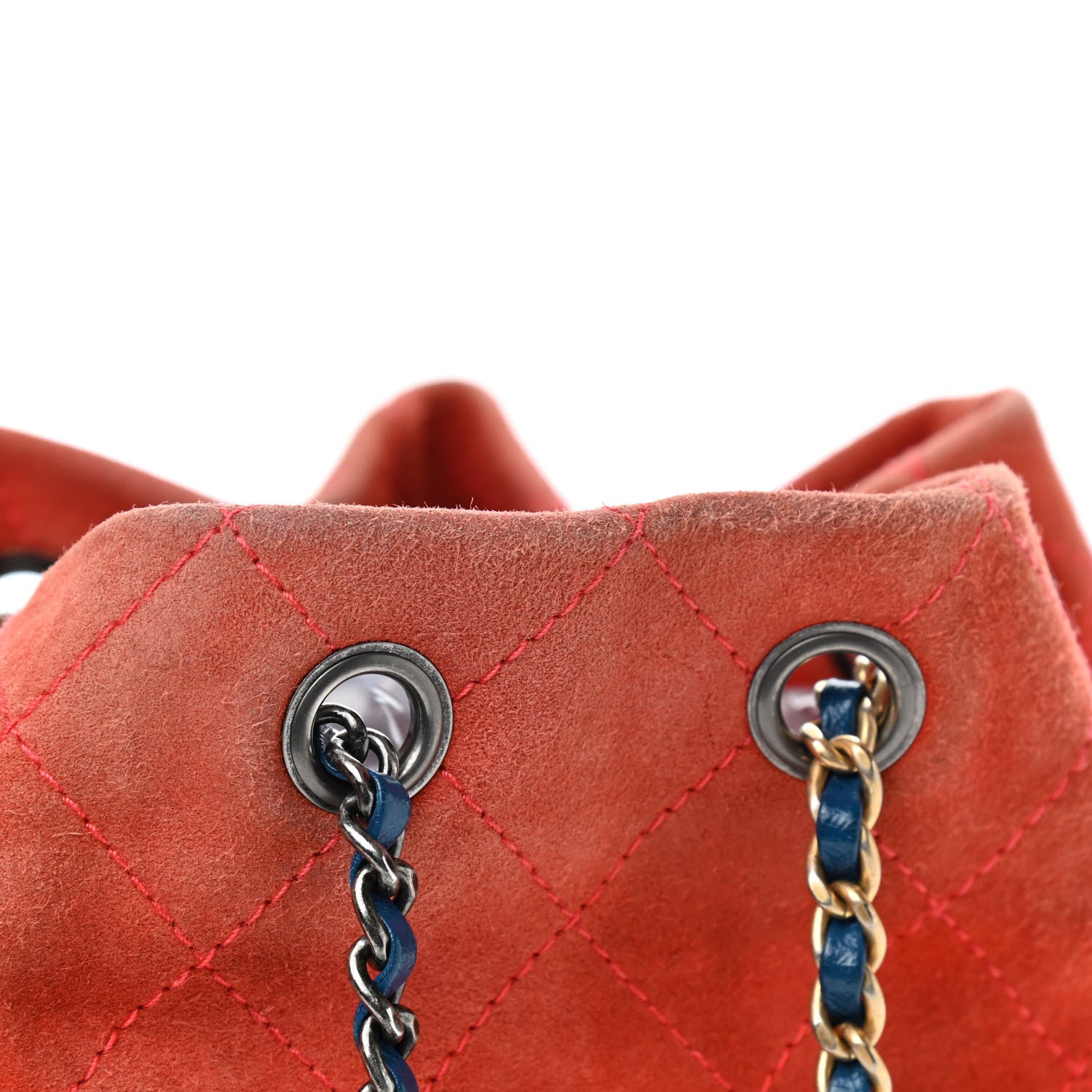 Chanel Suede Calfskin Quilted Small Gabrielle Backpack Orange Green 9 of 12