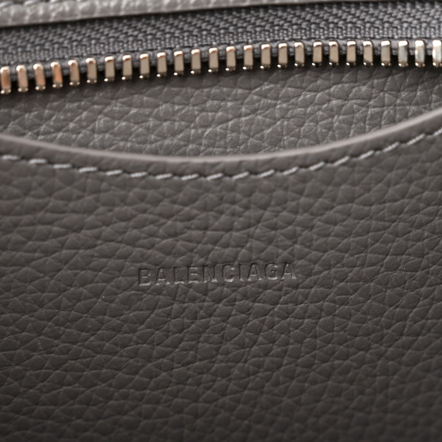 Grained Calfskin Neo Classic Silver Hardware Mini City Dark Grey
