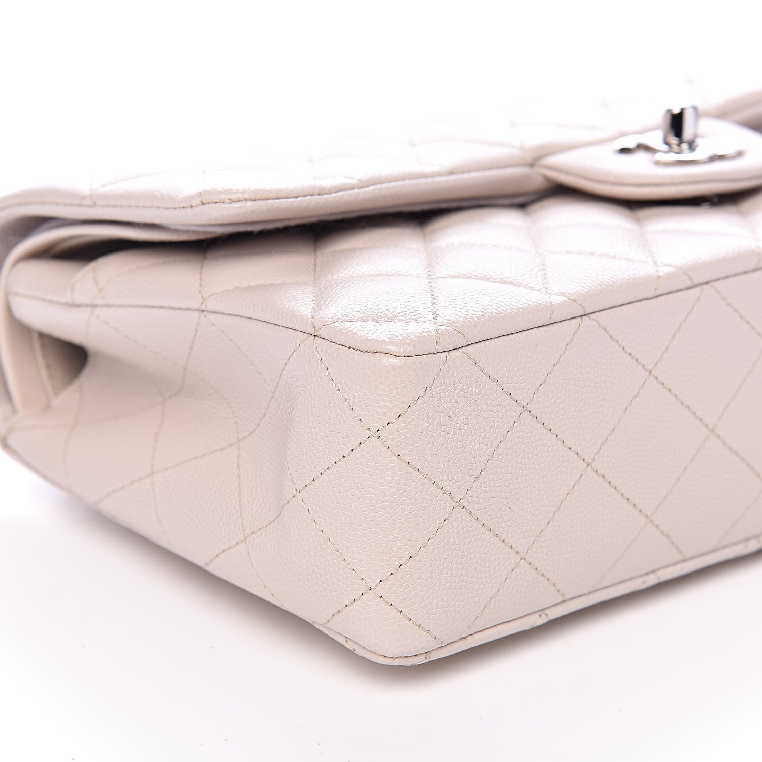 Chanel Caviar Quilted Medium Double Flap Ivory 9 of 11