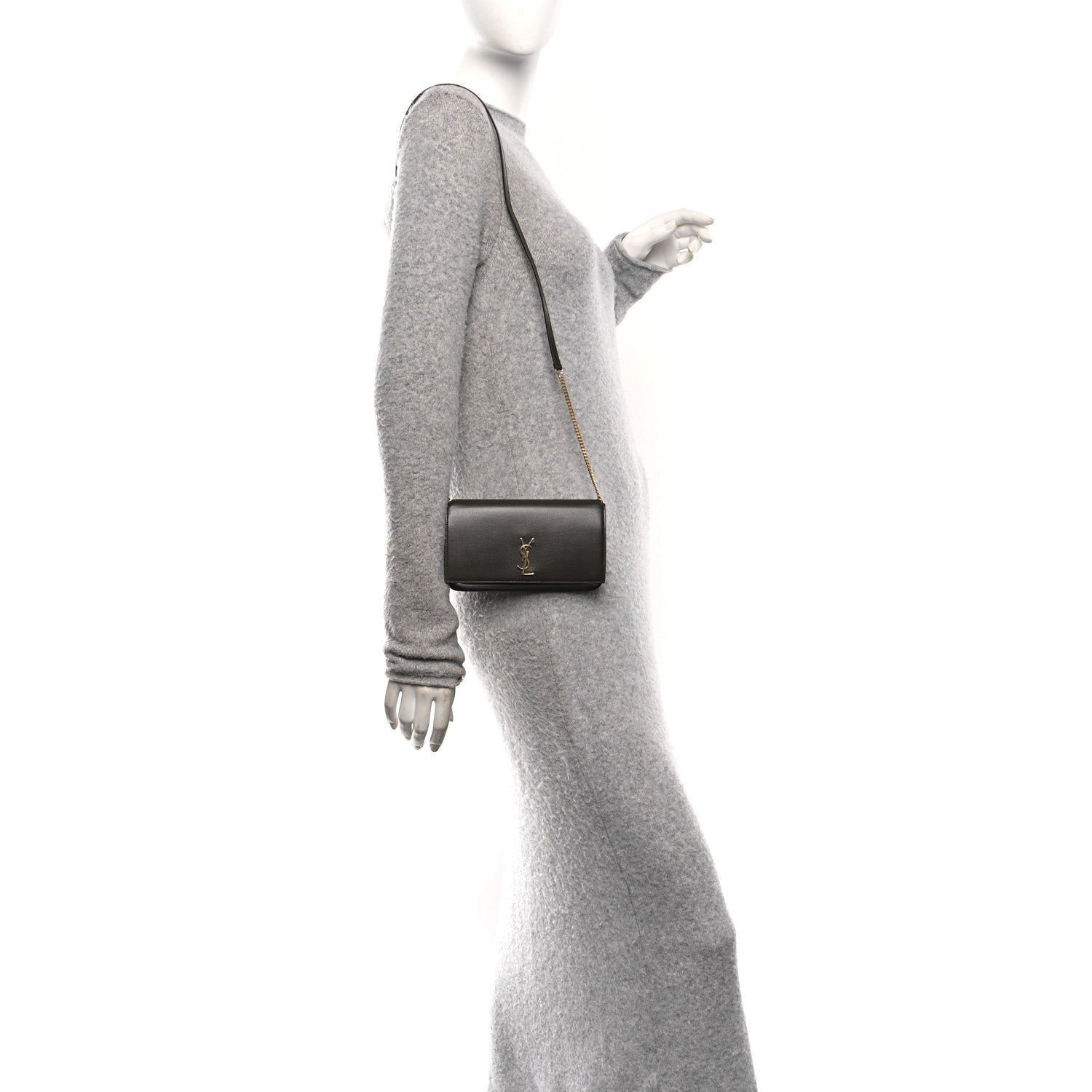 Saint Laurent Calfskin Monogram Phone Holder Crossbody Deep Musk 2 of 10