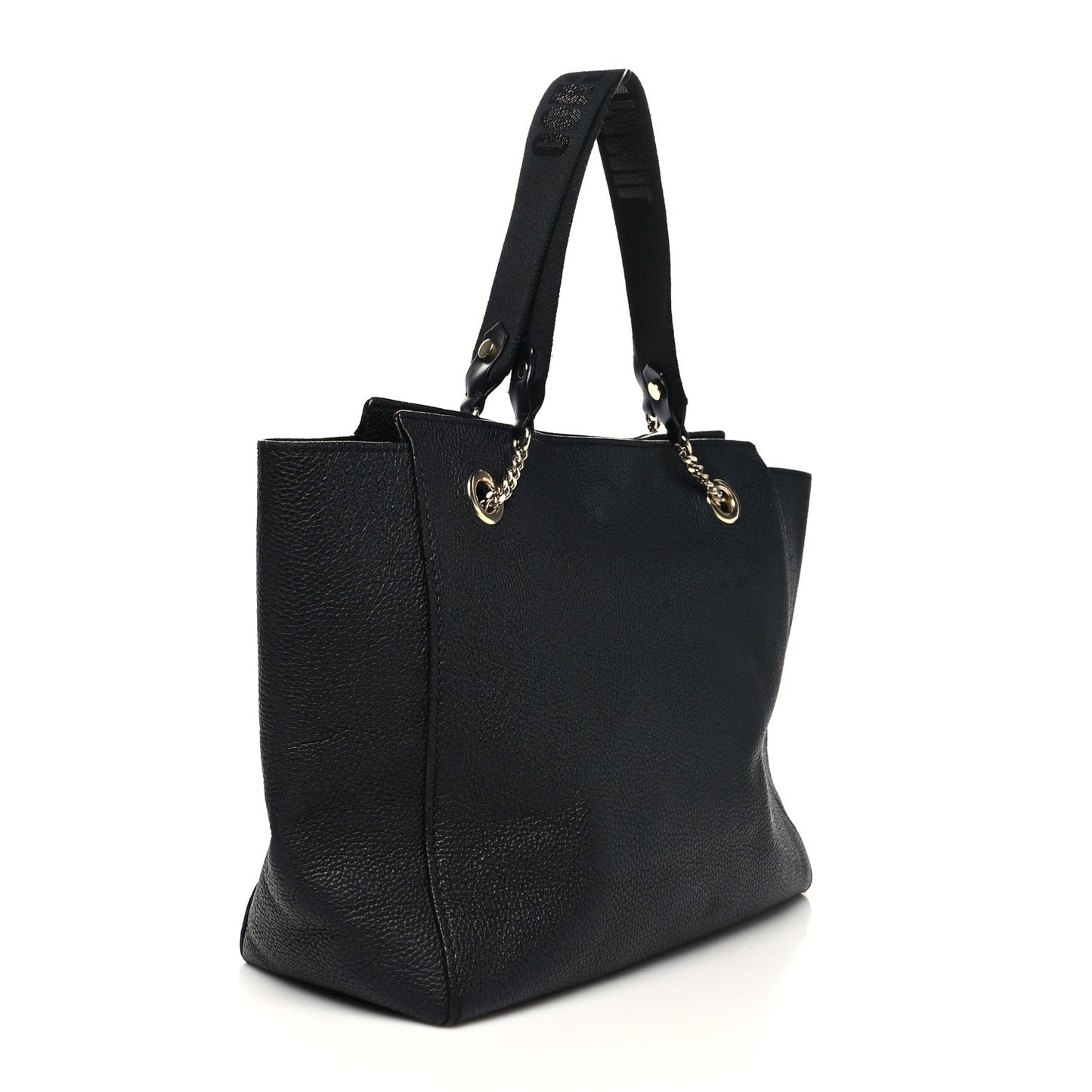 Calfskin Medium Flo Tote Black Pink