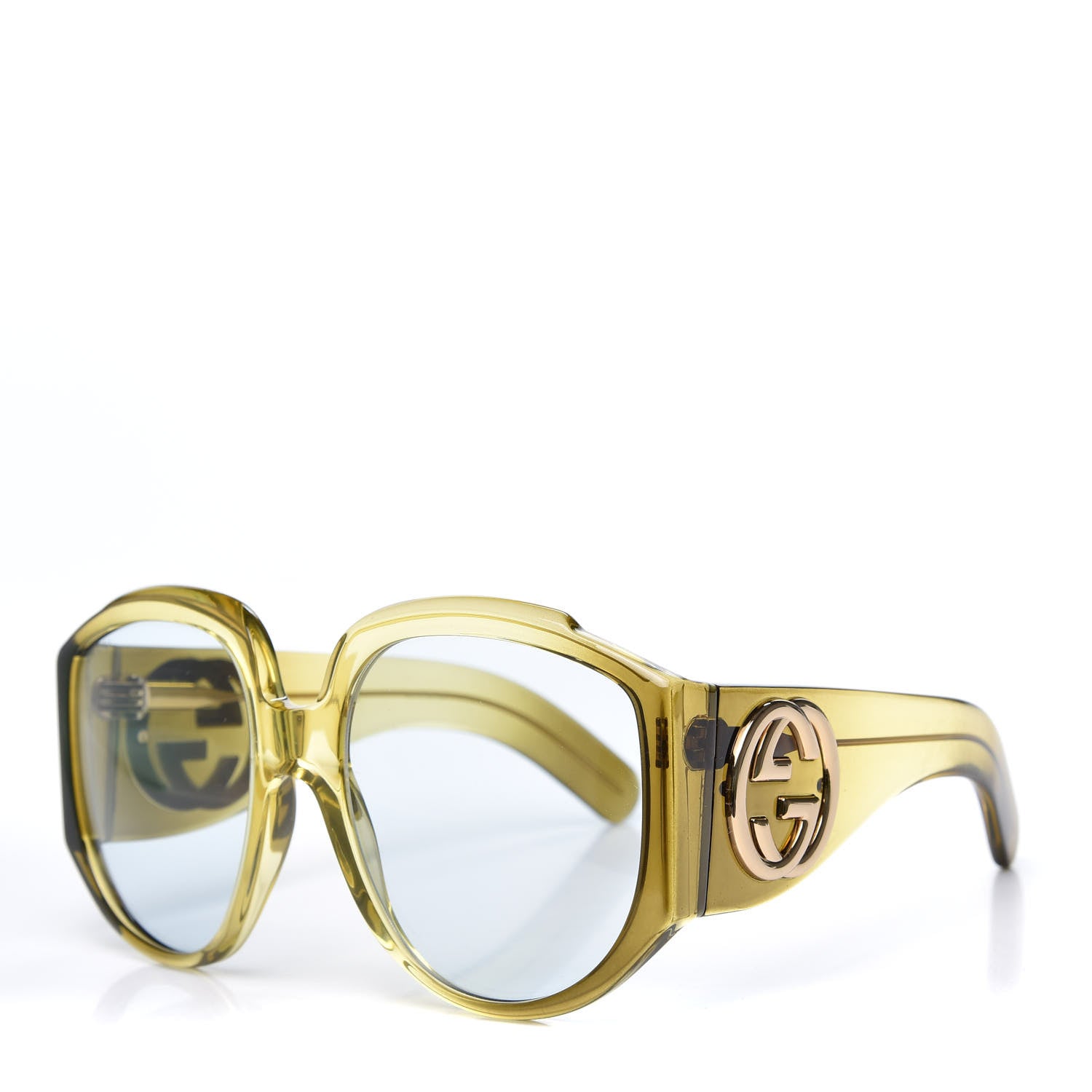 Gucci Acetate Oversized Interlocking G Sunglasses GG0151S Yellow 1 of 8