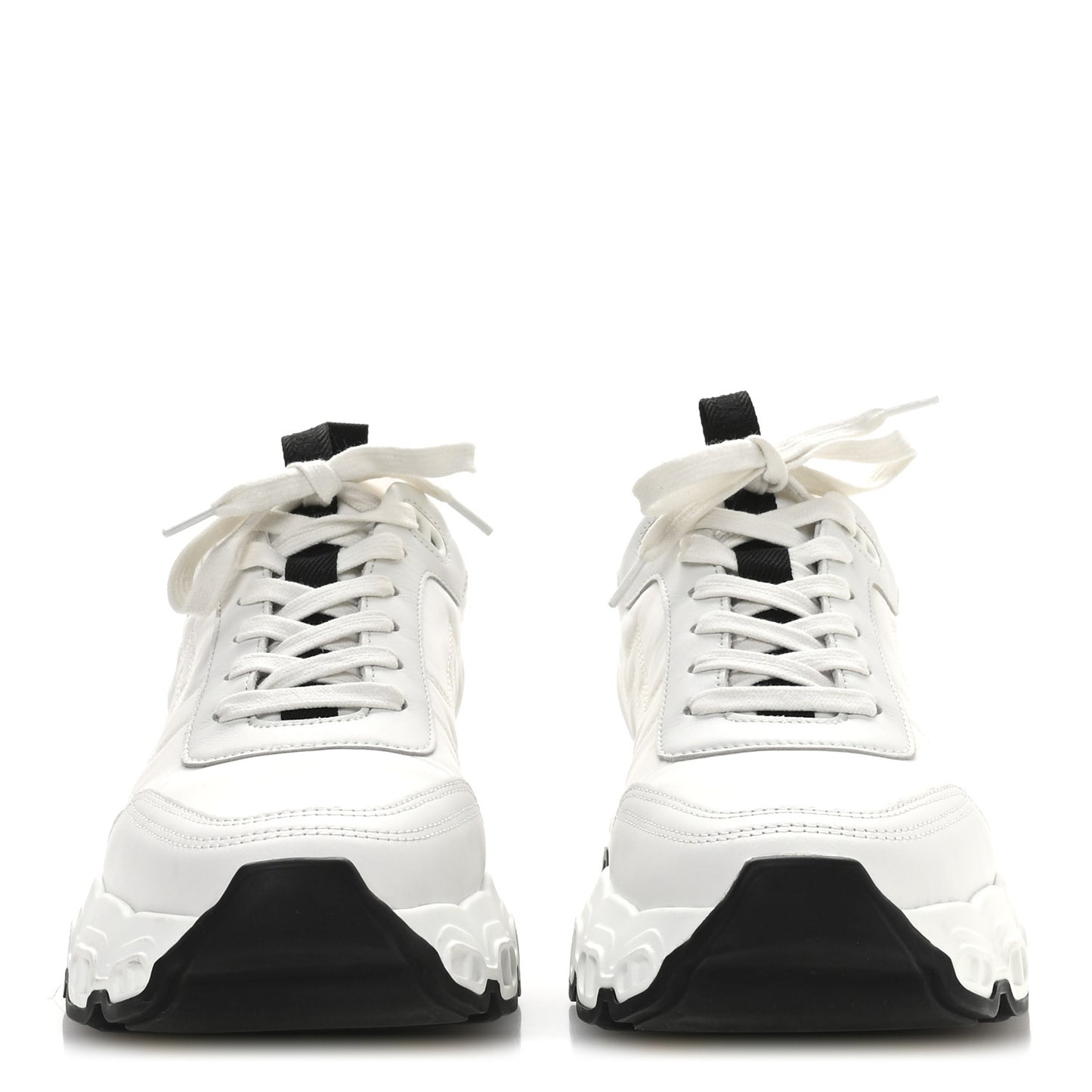 Parachute Fabric Calfskin Impulse Sneakers 40 White