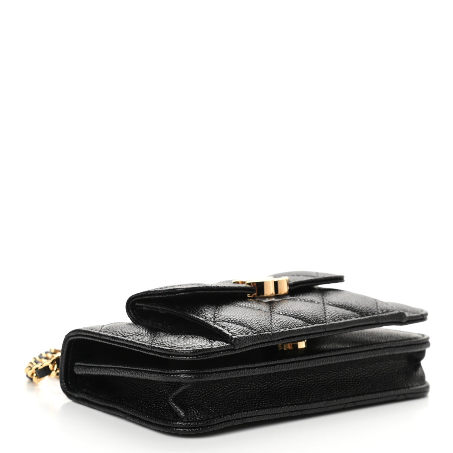 Chanel Caviar Quilted Pocket Twins Clutch With Chain Black 4 of 12