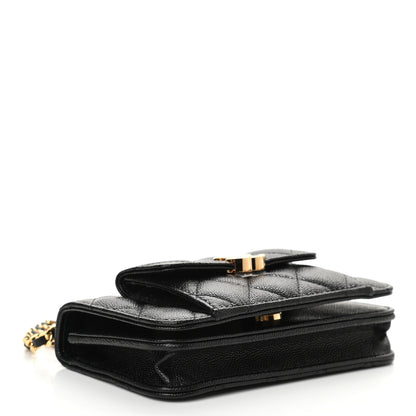 Chanel Caviar Quilted Pocket Twins Clutch With Chain Black 4 of 12