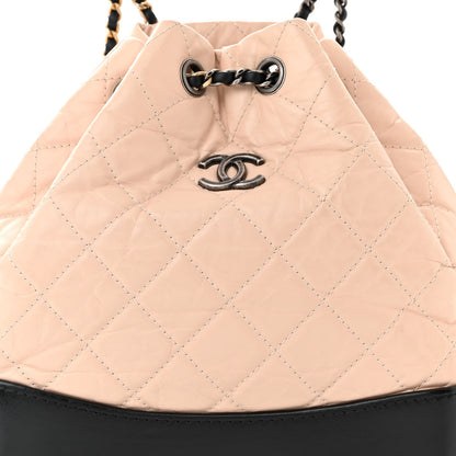 Chanel Aged Calfskin Quilted Small Gabrielle Backpack Beige Black 8 of 10