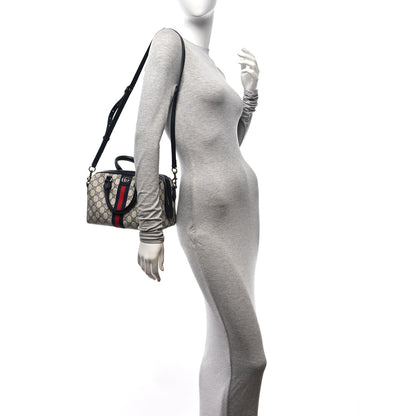 Gucci GG Supreme Monogram Web Small Ophidia Top Handle Bag Beige Blue 2 of 12