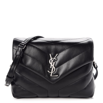 Saint Laurent Calfskin Y Quilted Monogram Toy Loulou Crossbody Bag Black 1 of 8
