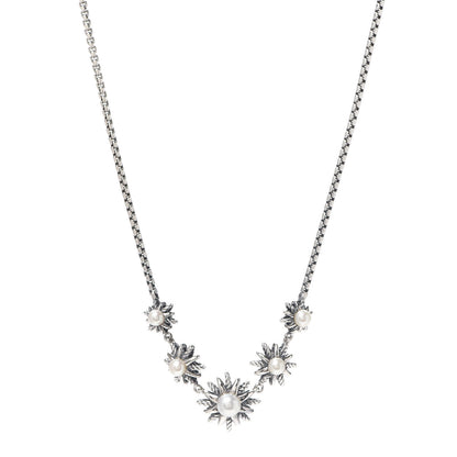 David Yurman Sterling Silver Pearl Starburst Necklace 1 of 4