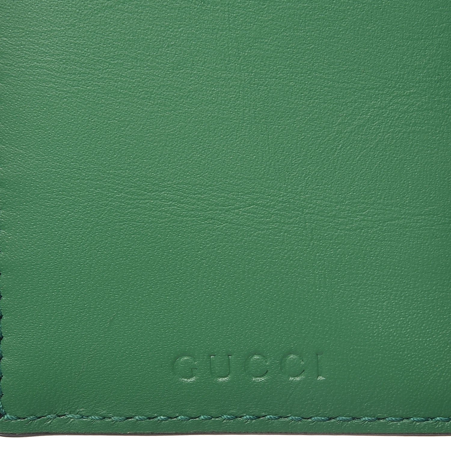 Gucci Calfskin Blind For Love Embossed Coin Case Card Holder Green 8 of 8