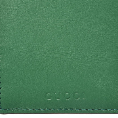 Gucci Calfskin Blind For Love Embossed Coin Case Card Holder Green 8 of 8