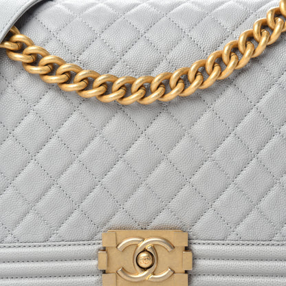 Chanel Caviar Quilted New Medium Boy Flap Grey 12 of 12