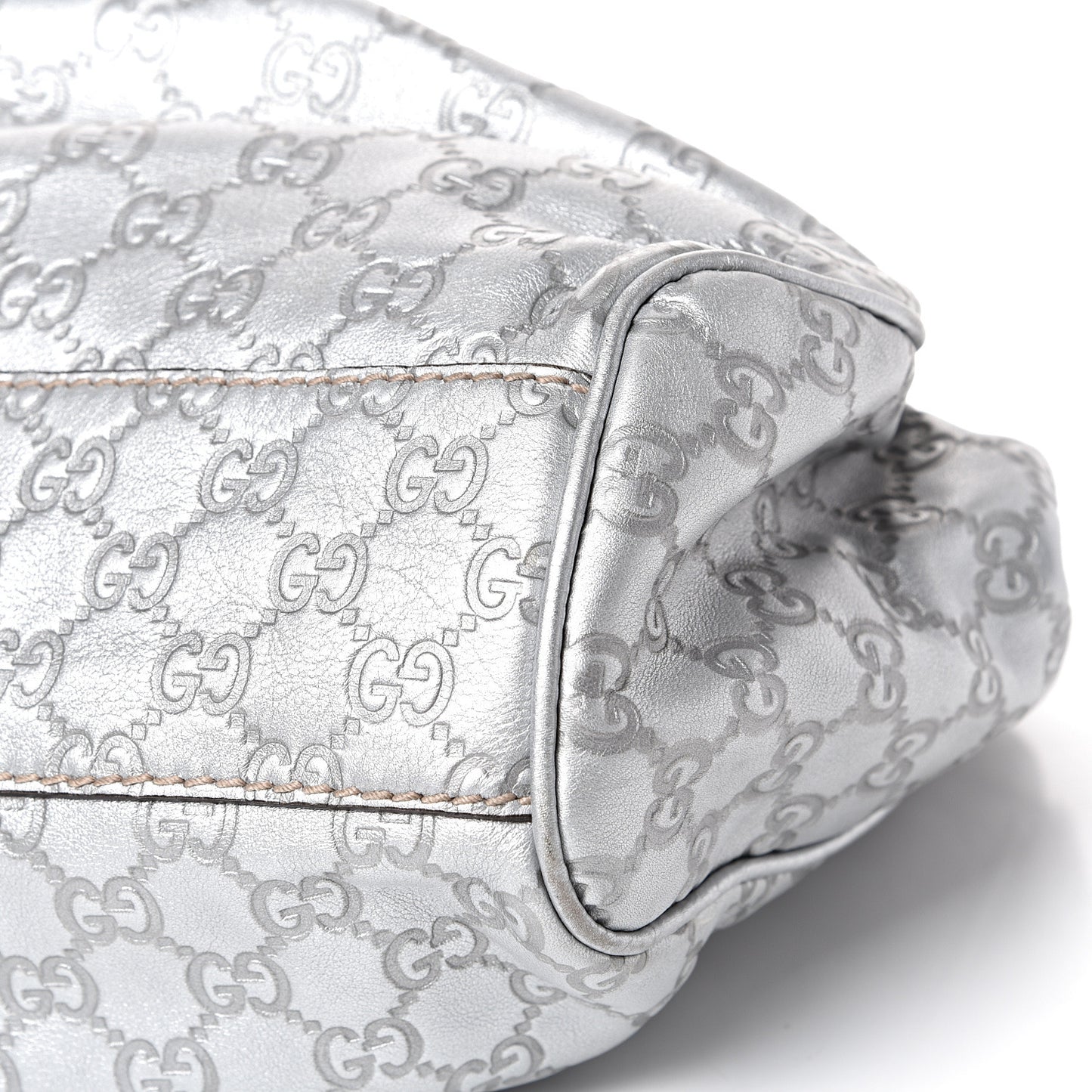Guccissima Medium Sukey Tote Silver