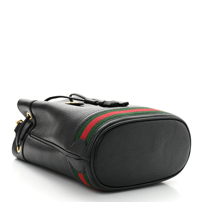 Gucci Glazed Textured Calfskin Web Small Ophidia Bucket Bag Black 4 of 10