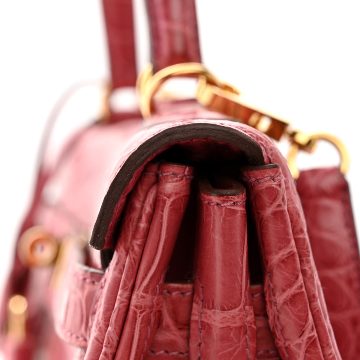 Matte Alligator Kelly Retourne 35 Rose De Bois
