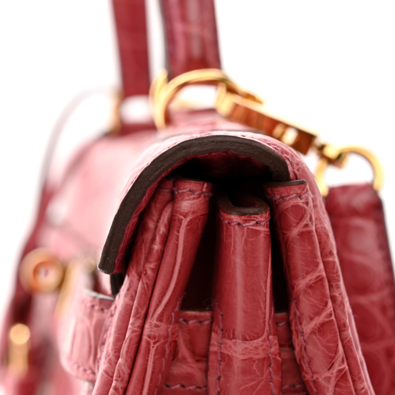 Hermes Matte Alligator Kelly Retourne 35 Rose De Bois 16 of 17